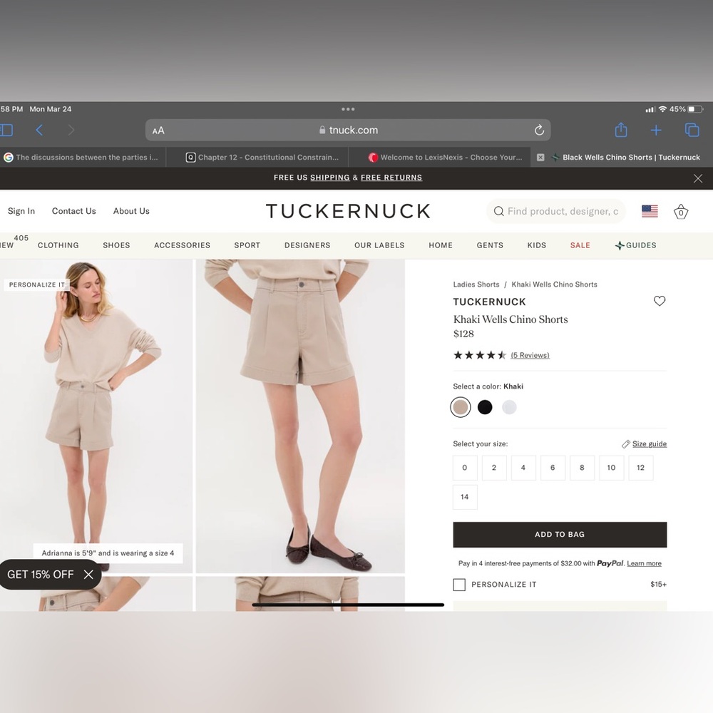 Tuckernuck Khaki Pleated Shorts